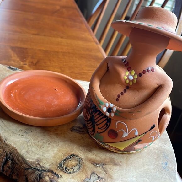 Terra Cotta Hand Painted Tea Light Holder - Picture 5 of 7